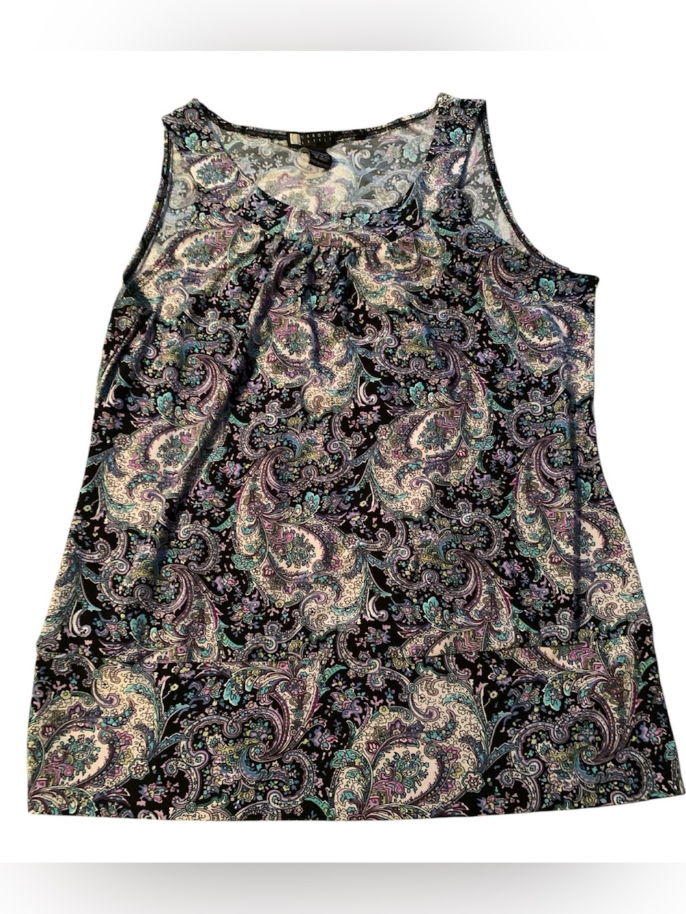 Carole Little Paisley Sleeveless Tank Top - size large